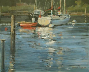 Moored Yachts Evening Glow
