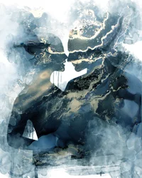 Abstract Romantic Embrace
