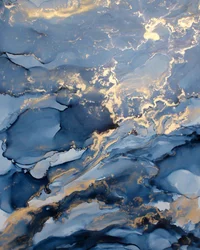 Deep Blue Gold Abstract