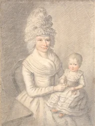 Lady with a Small Child on Her Lap