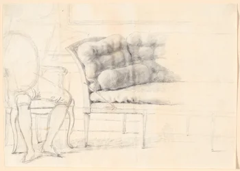 Study for the Holmskiold Family Portrait from 1787: the upholstered sofa, and to the left a chair with Holmskiold