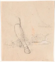 Studies of Plants by a Stream and Right Leg for the Portrait of Envoy Jean-Armand Tronchin Sitting Outdoors