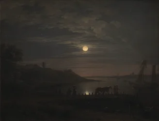 The Crossing over the Little Belt at Snoghoj. Moonrise