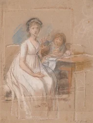 Draft for a Portrait Group. Regine Sophie Tutein, née Wraatz with her son Peter