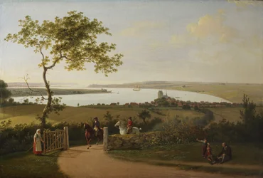 View over the Little Belt from a Hill near Middelfart