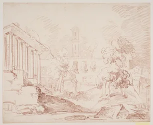 Italian Prospect with Temple and Church