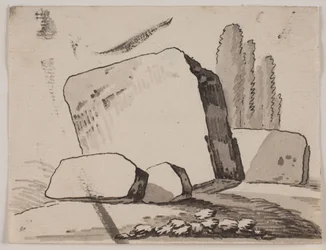 Ruins and Cypresses