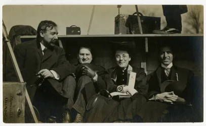Beals on holiday in back of automobile