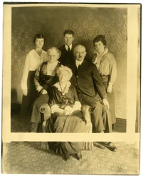 Old lady is Mrs. Lyman James, sister of Marshall Field, c.1905-28