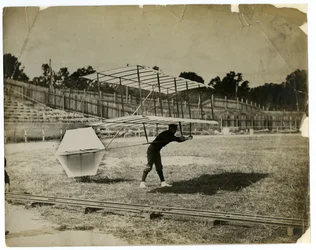 William Avery in the "Gliding Machine"