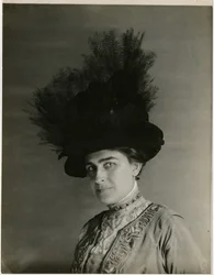 Close up of feathered hat, c.1905-18