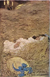 A girl in a hayloft, from 