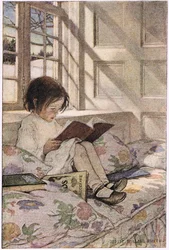 A girl reading, from 
