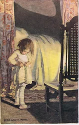 A young girl undressing, from 