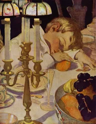 Robin Put His Head Down on His Arm and Shut His Eyes