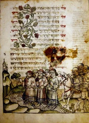 Passage of the Red Sea, from a Machzor of the 15th century