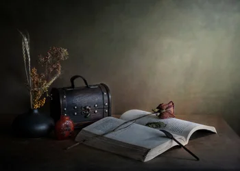 Dried Rose and Book