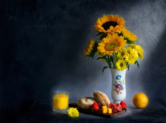 Sunflower Breakfast Still Life