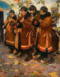 Musicians from Hroznovà Lhota: clarinet, violin and double bass