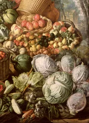 Detail of Still Life with Fruit, Vegetables and a Market Woman
