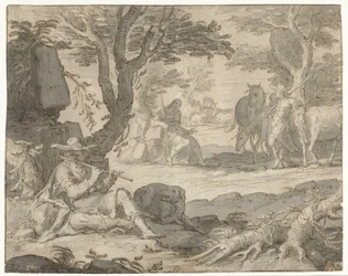 Apollo Playing the Flute While Herding the Flock of Admetus