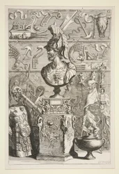 A Statue of Lucius Sciopione, Armour and Other Antique Banners and Fragments