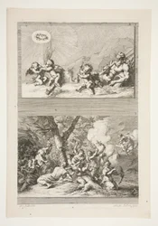 A River God and Putti Playing with the Symbols of Fame; The Punishment of Cupid