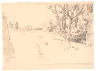 Italian Landscape with a Road, Trees on the Right