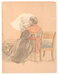 Seated Woman with Child, Back Turned