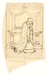Sketch for Queen Dagmar Fresco in St. Bendt
