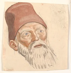 Study of Head of Bearded Old Man