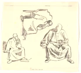 Three Studies of a Seated, Bearded Man. Saul