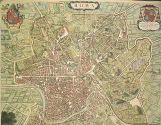 Map of Rome, Engraving from Theatrum Civitates et Admirandorum Italiae