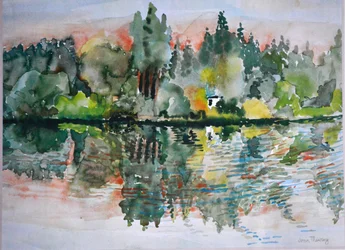 The Lake at Sunset, Bremes les Ardres, 2000