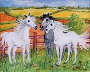 Three Frisky Horses