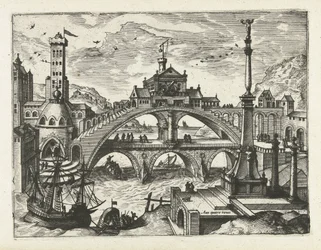 City with Built Bridge