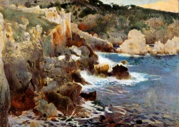 Enchanted cove. Painting by Joaquim Mir i Trinxet, circa 1901