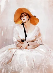 Portrait of Raquel Meller (1888-1962), Spanish singer and actress. Detail. Painting by Joaquín Sorolla (1863-1923). 1919. Madrid. Sorolla Museum.