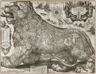 Leo Belgicus - map of the Low Countries (1611)