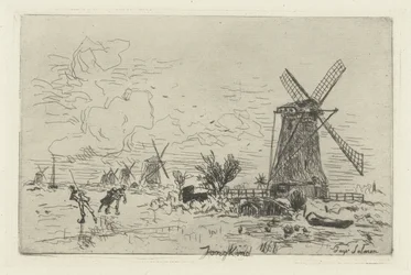 Landscape with Mills and Skaters