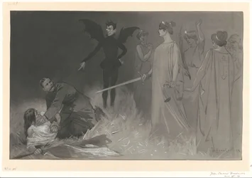 Chamberlain as the Devil, and Kitchener in a Political Allegory on the War in Transvaal