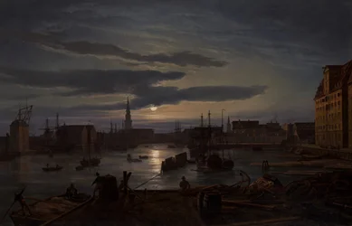 Copenhagen Harbor by Moonlight, 1846