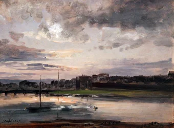 The Elbe and Dresden Neustadt in the Evening Light