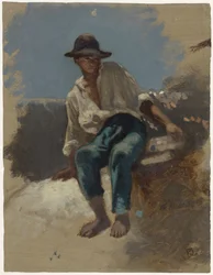 Seated Young Man with Felt Hat