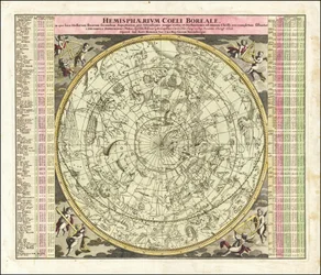 1730 celestial map of the Northern Hemisphere Sky