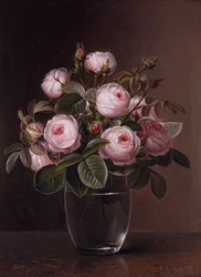 Roses in a Glass Vase