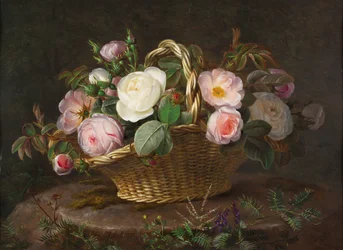 Basket with flowers, c. 1843