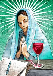 Spiritual Woman Contemplating