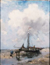 A Beached Fishing Boat