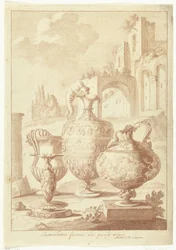 Candlestick and Three Vases